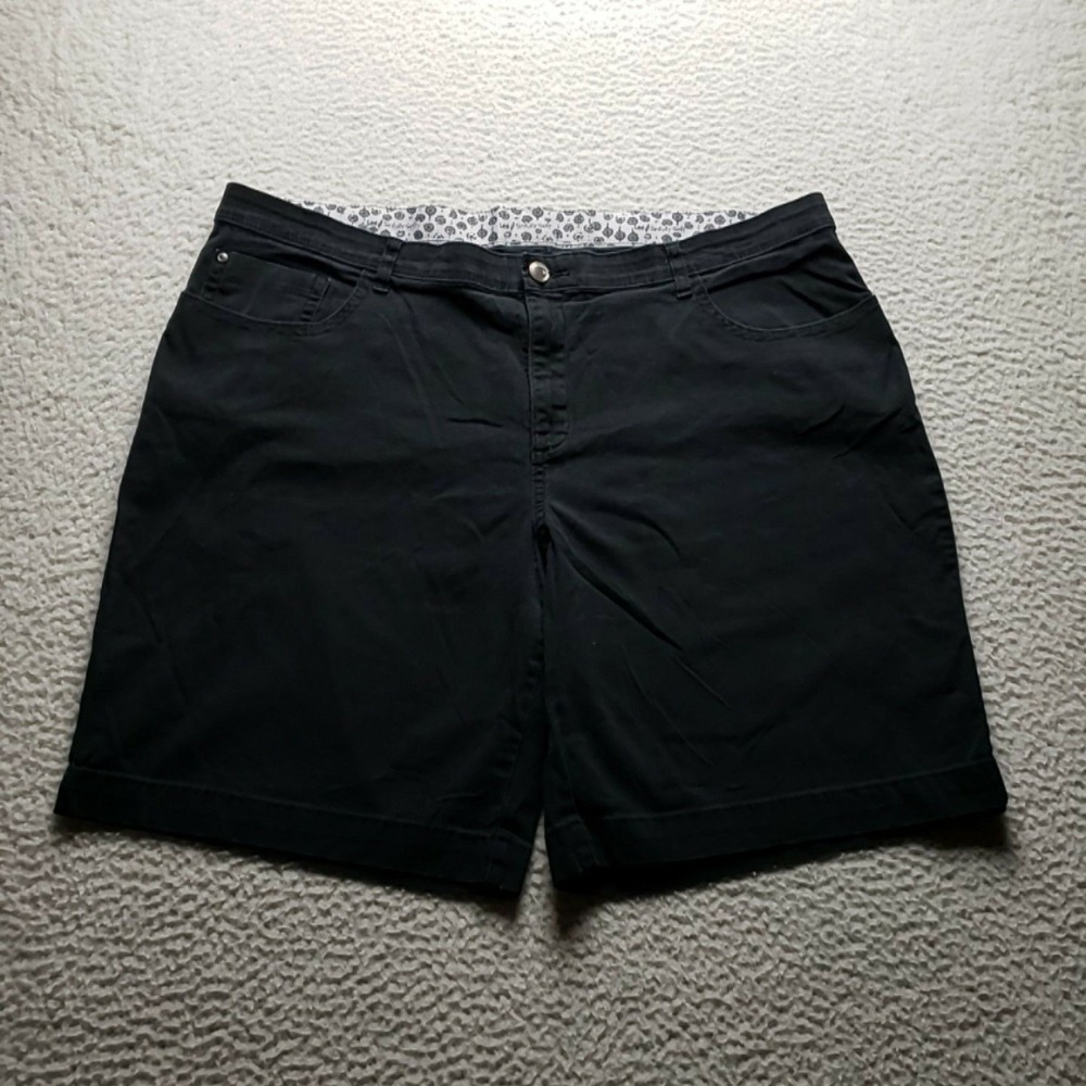 Lee Bermuda Shorts Womens Plus 24W Black Twill Stretch 5 Pocket Casual Summer